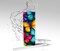 Tumbler: Rainbow 3D Butterflies, Sublimation 20 oz Skinny Tumbler product 2